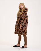 Leopard Print Hooded Blanket