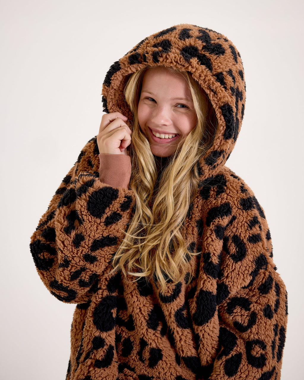 Leopard Print Hooded Blanket
