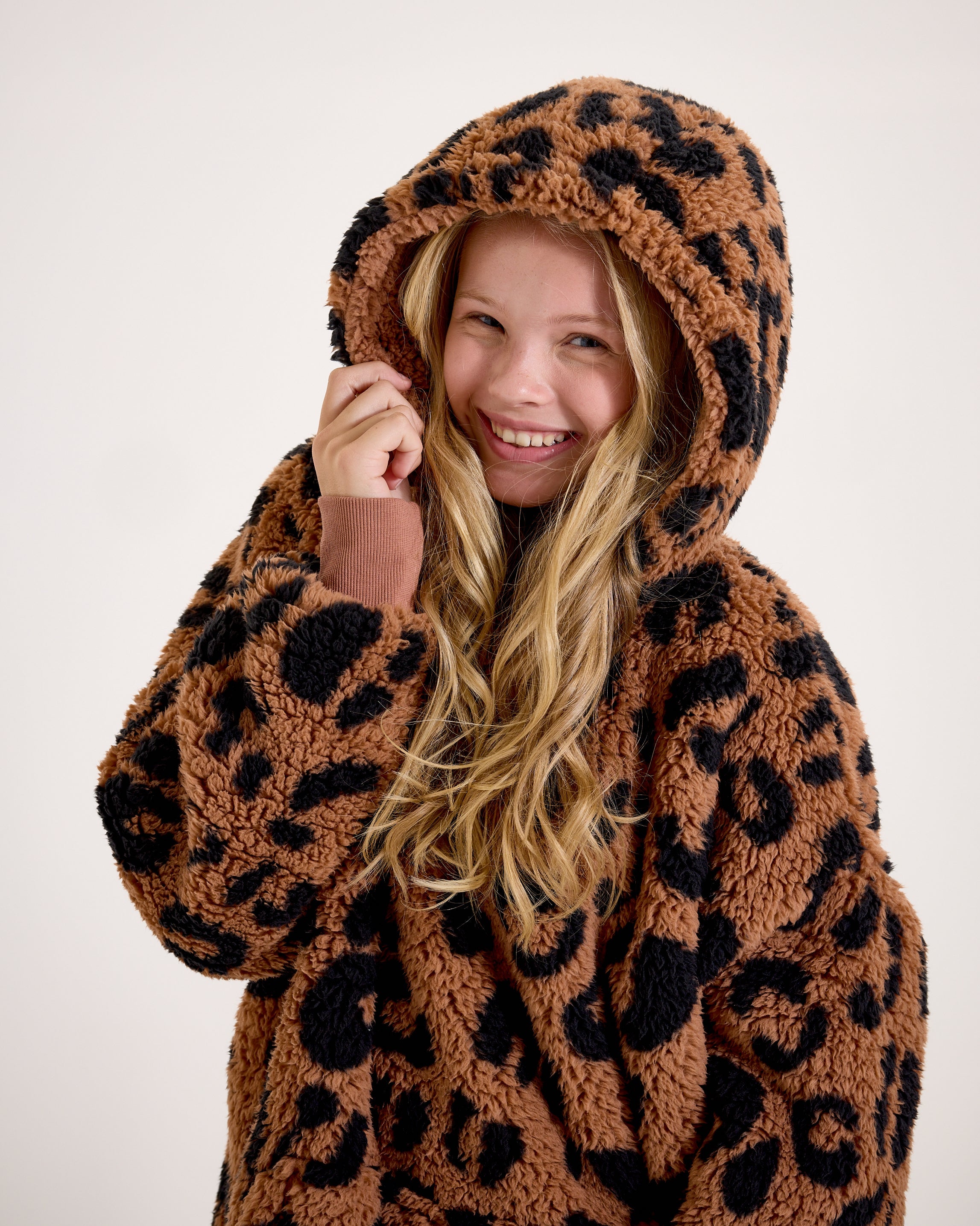 Leopard Print Hooded Blanket
