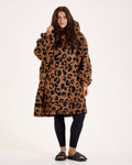 Leopard Print Hooded Blanket