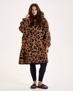 Leopard Print Hooded Blanket