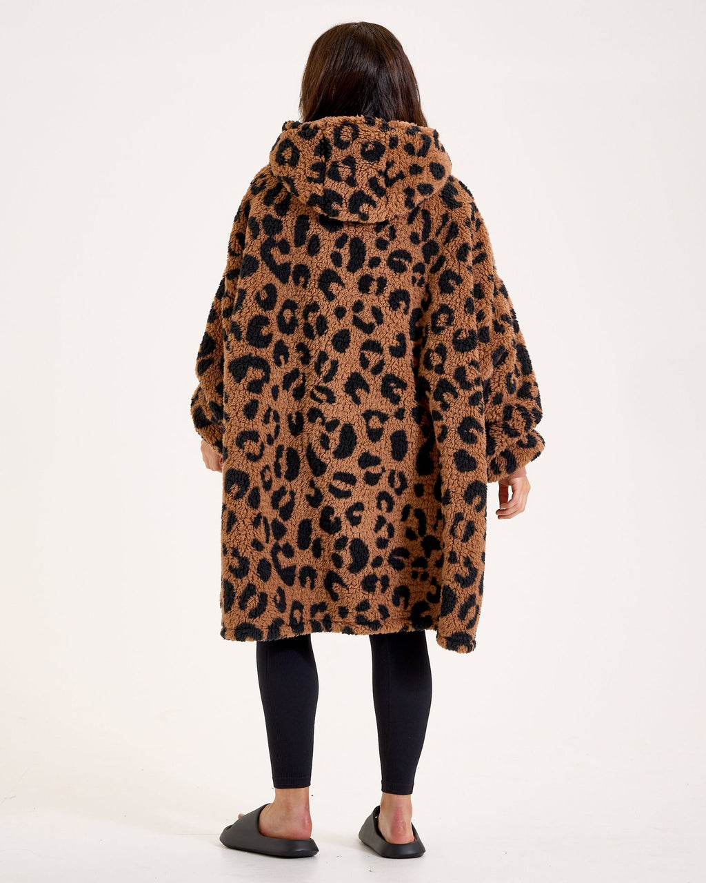 Leopard Print Hooded Blanket
