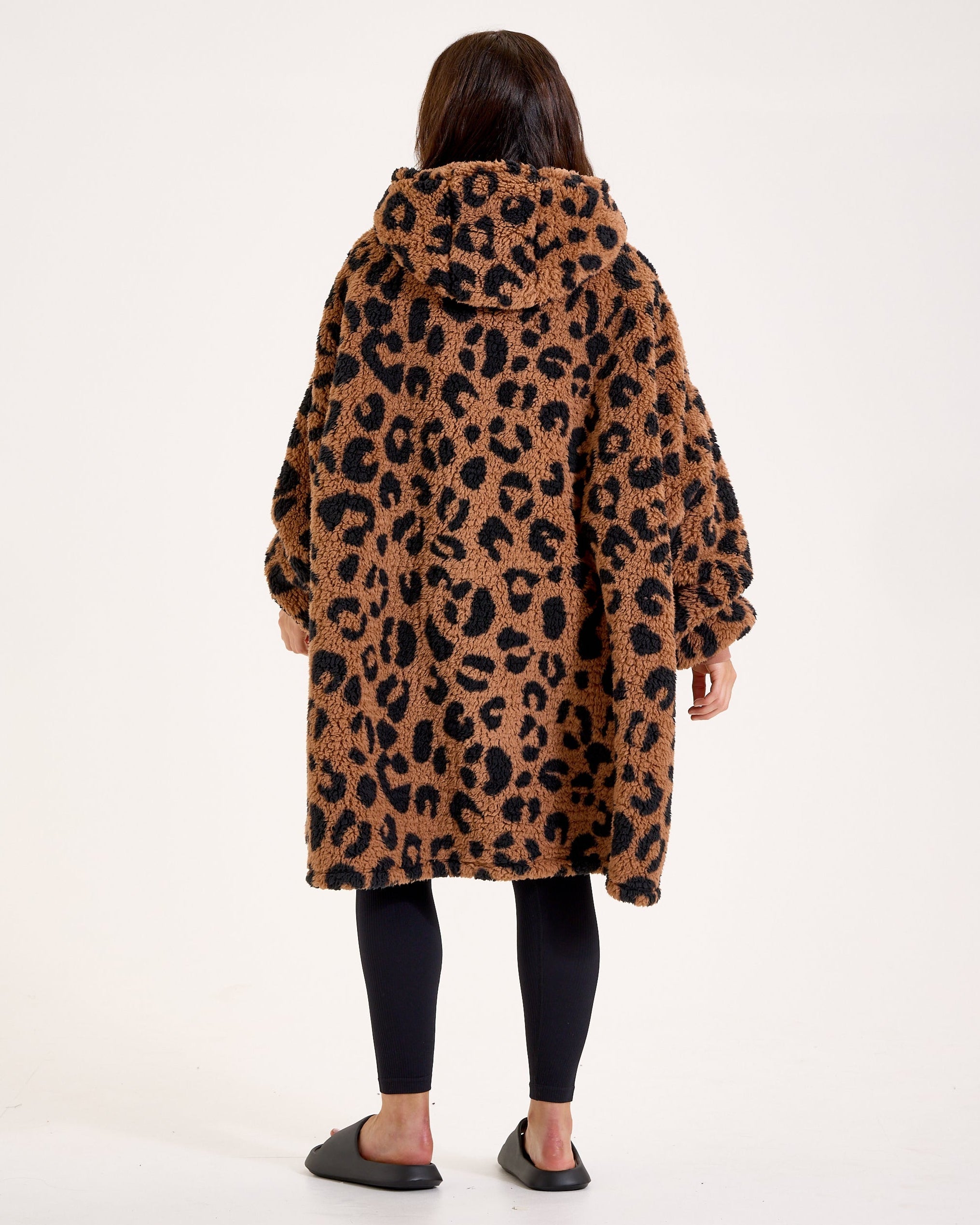 Leopard Print Hooded Blanket