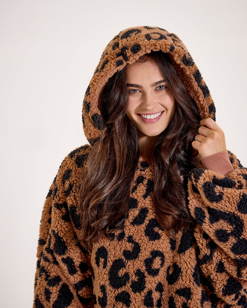 Leopard Print Hooded Blanket