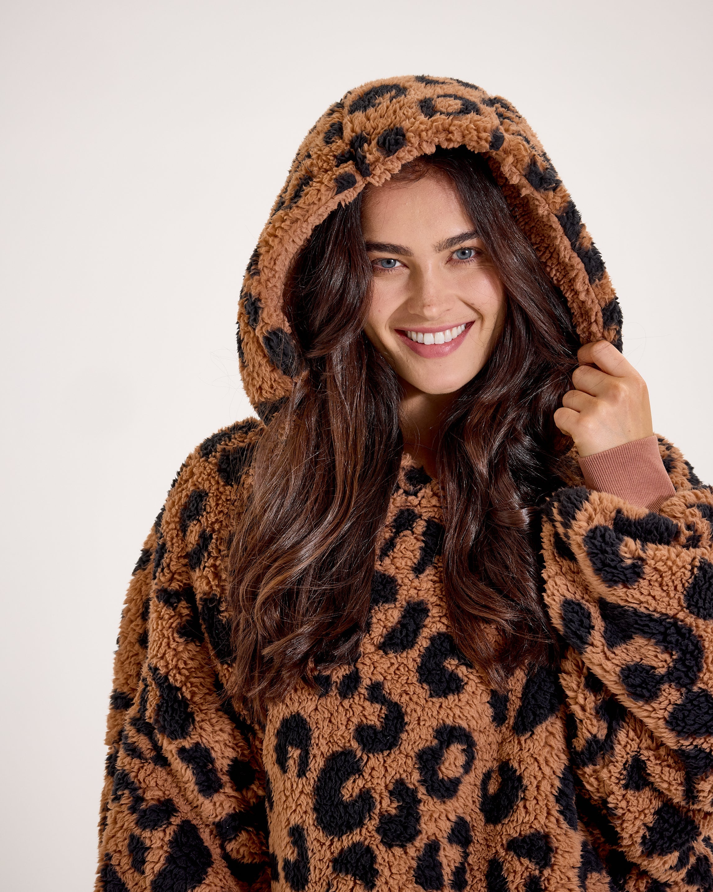 Leopard Print Hooded Blanket