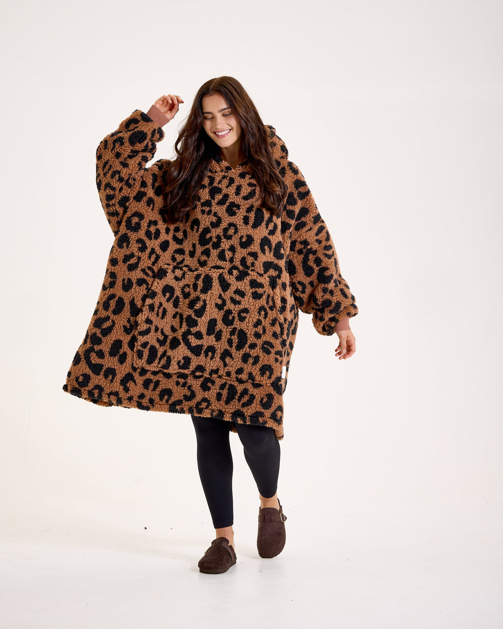 Leopard Print Hooded Blanket