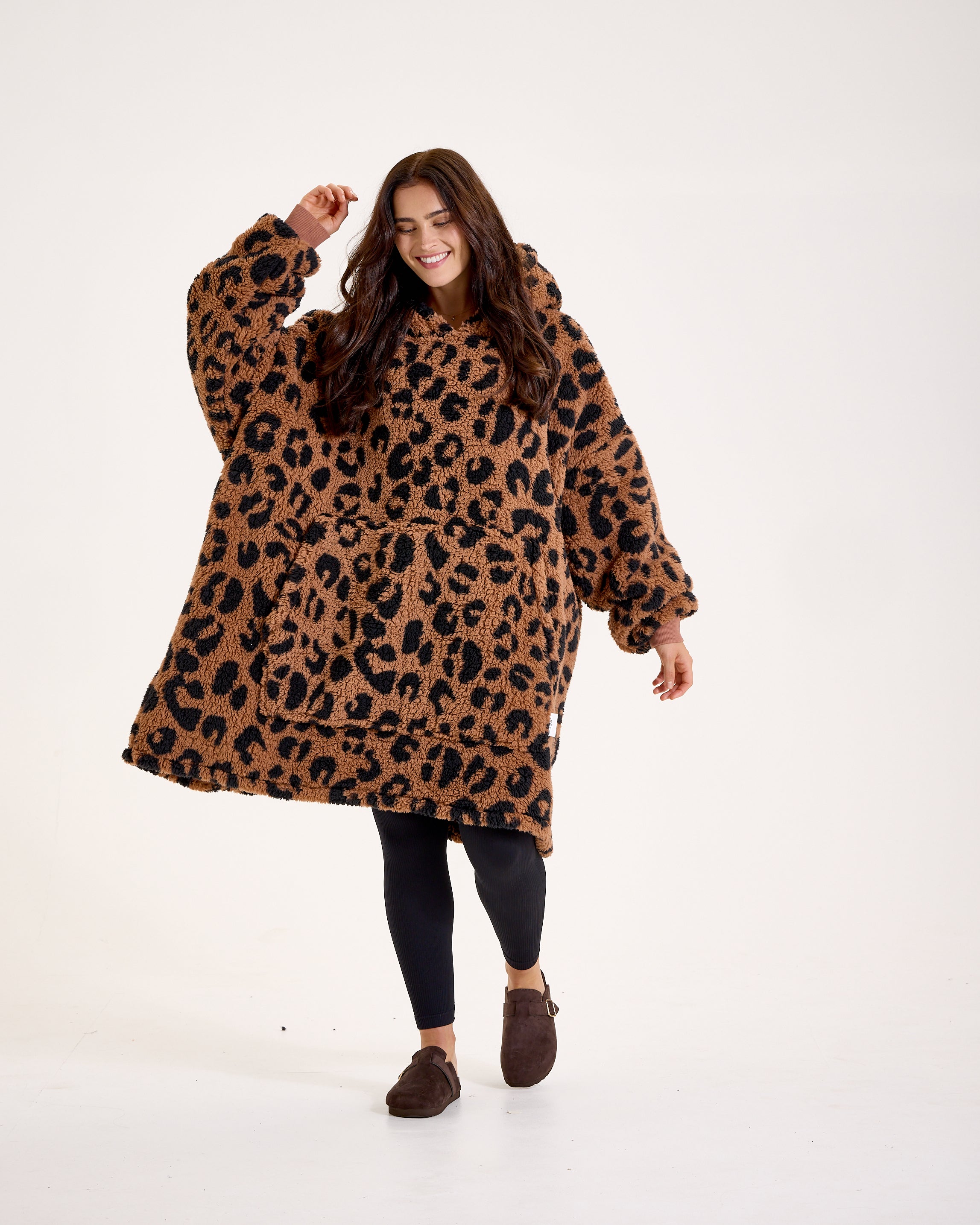 Leopard Print Hooded Blanket
