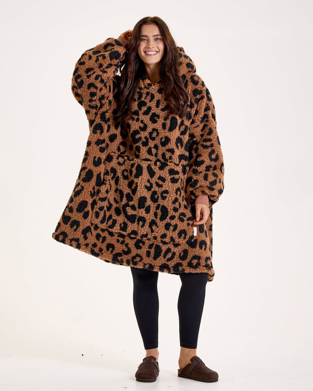 Leopard Print Hooded Blanket