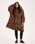 Leopard Print Hooded Blanket