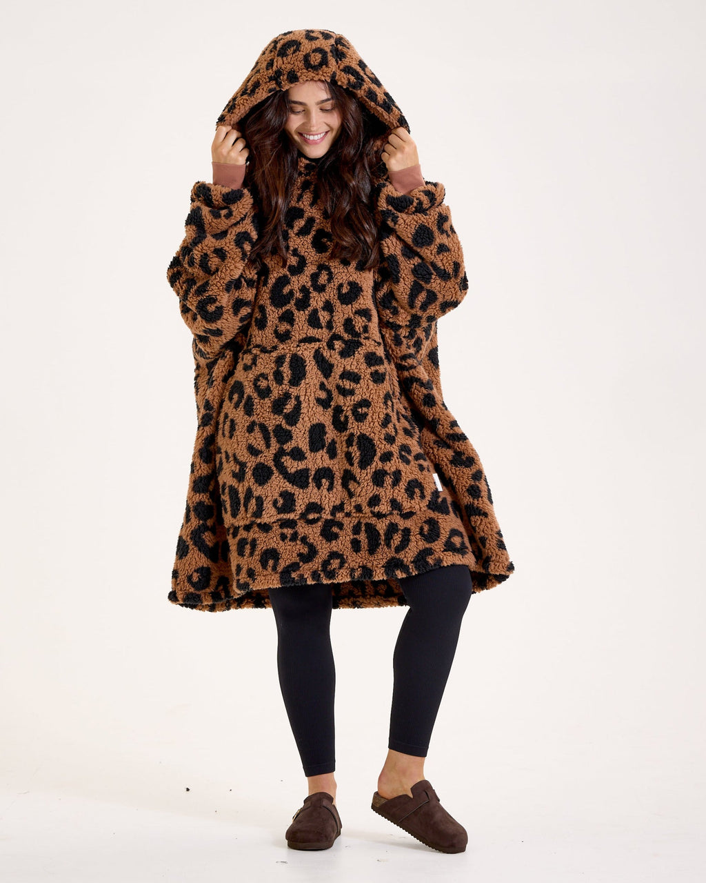 Leopard Print Hooded Blanket