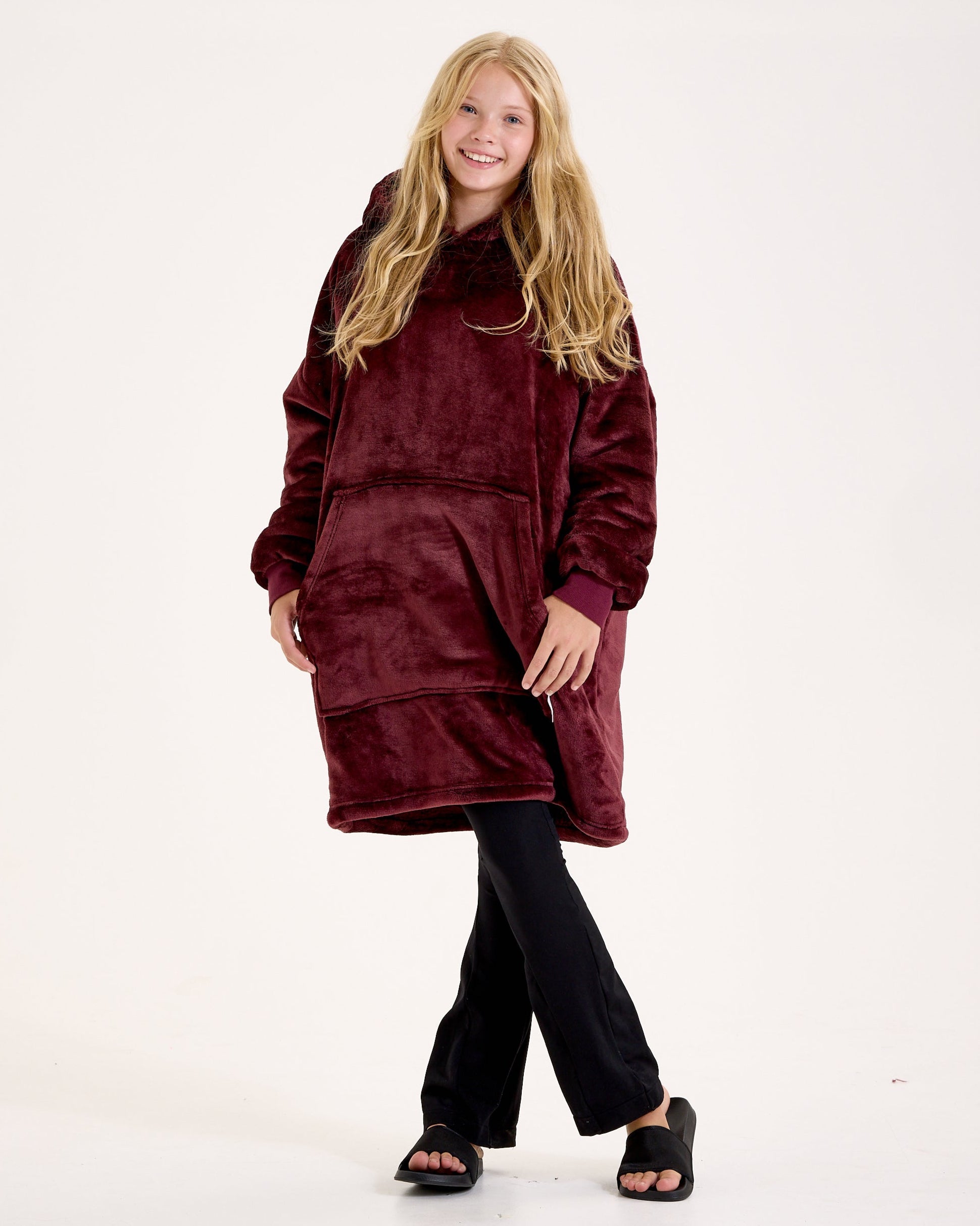 Burgundy Hooded Blanket
