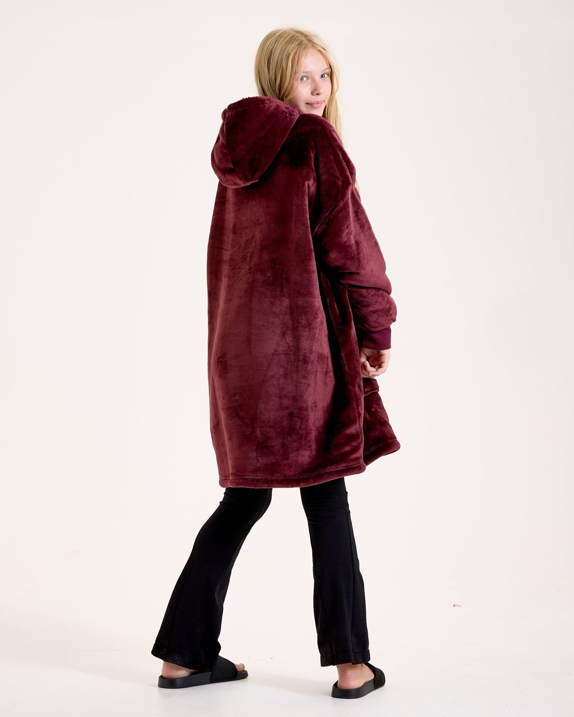 Burgundy Hooded Blanket