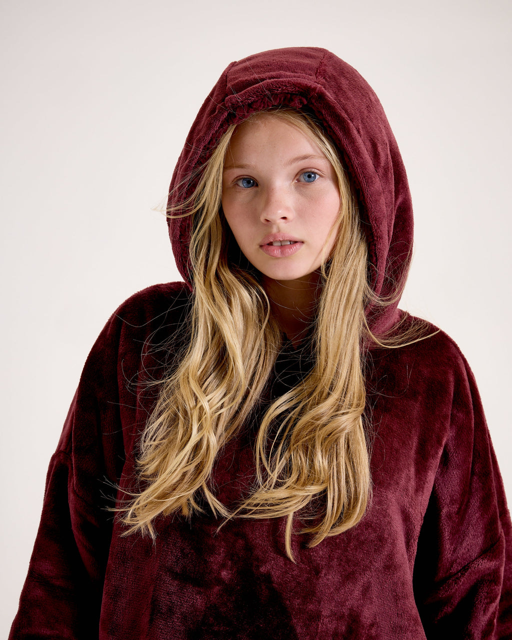 Burgundy Hooded Blanket