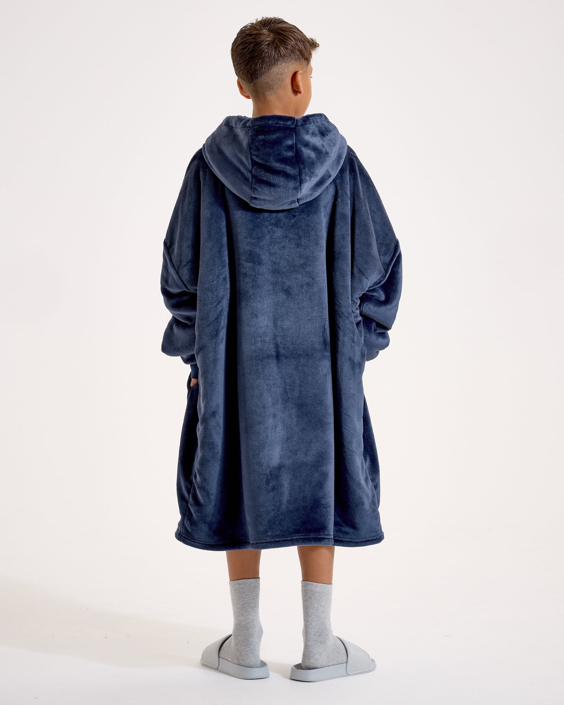 Kids Navy Hooded Blanket
