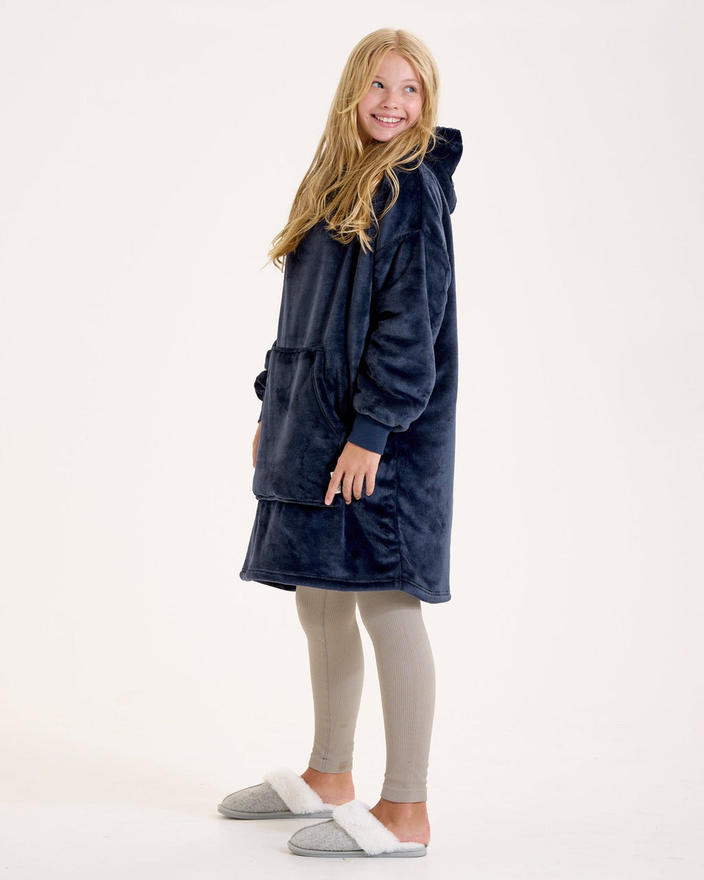 Kids Navy Hooded Blanket