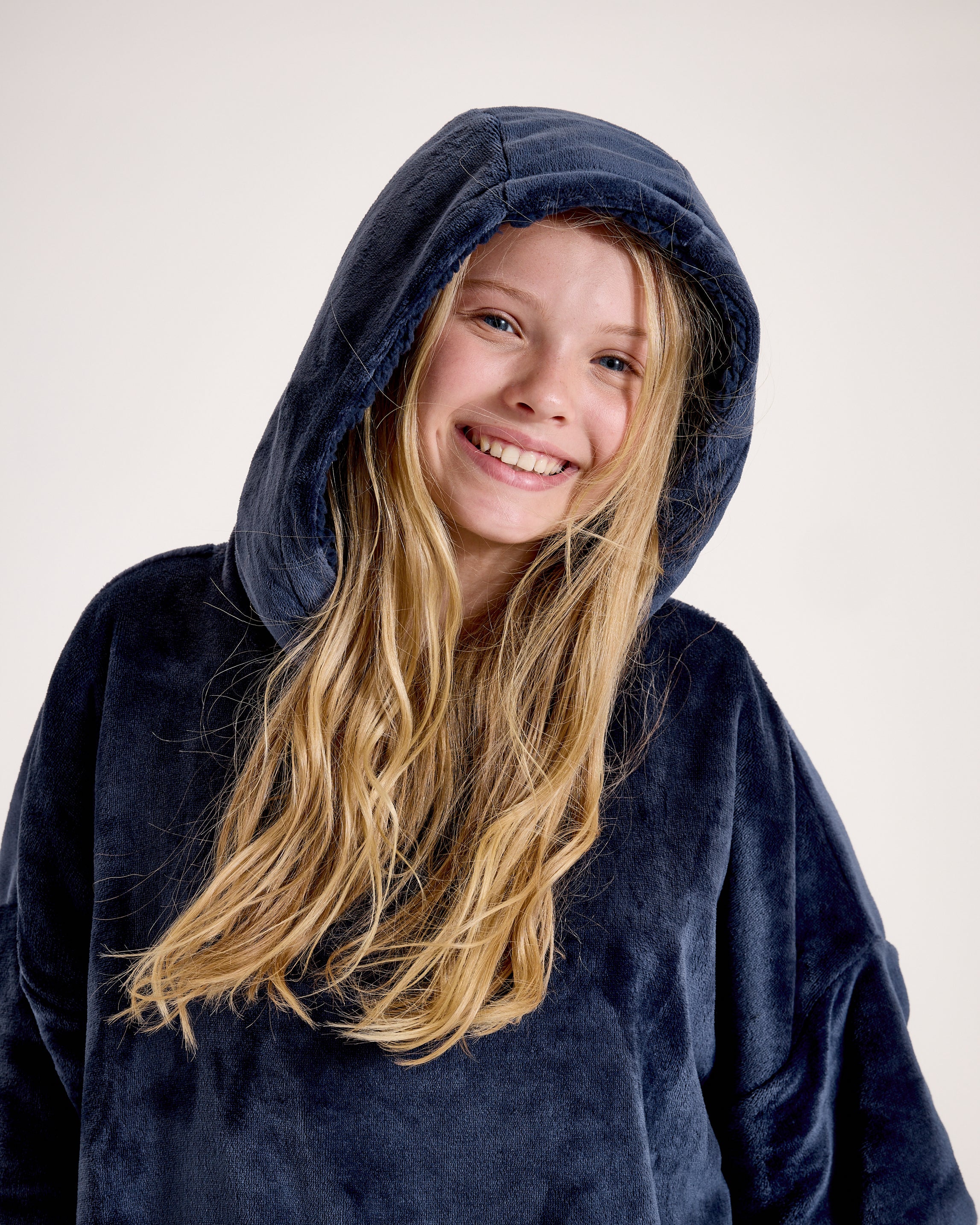 Kids Navy Hooded Blanket