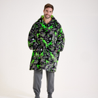 Kids Football Graffiti Hooded Blanket