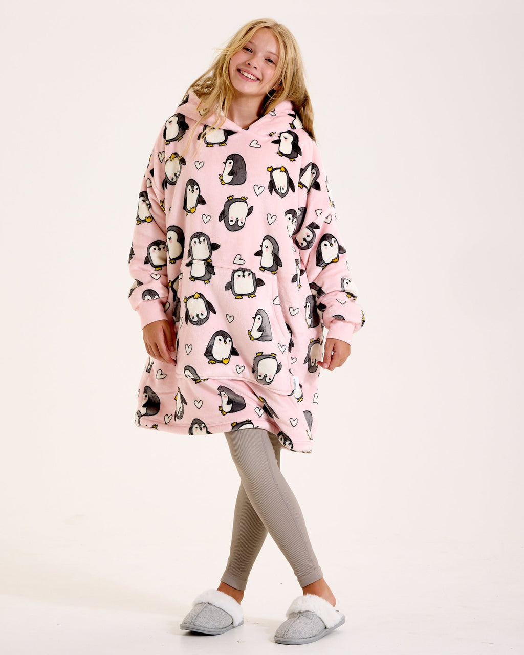 Kids Penguin Hooded Blanket
