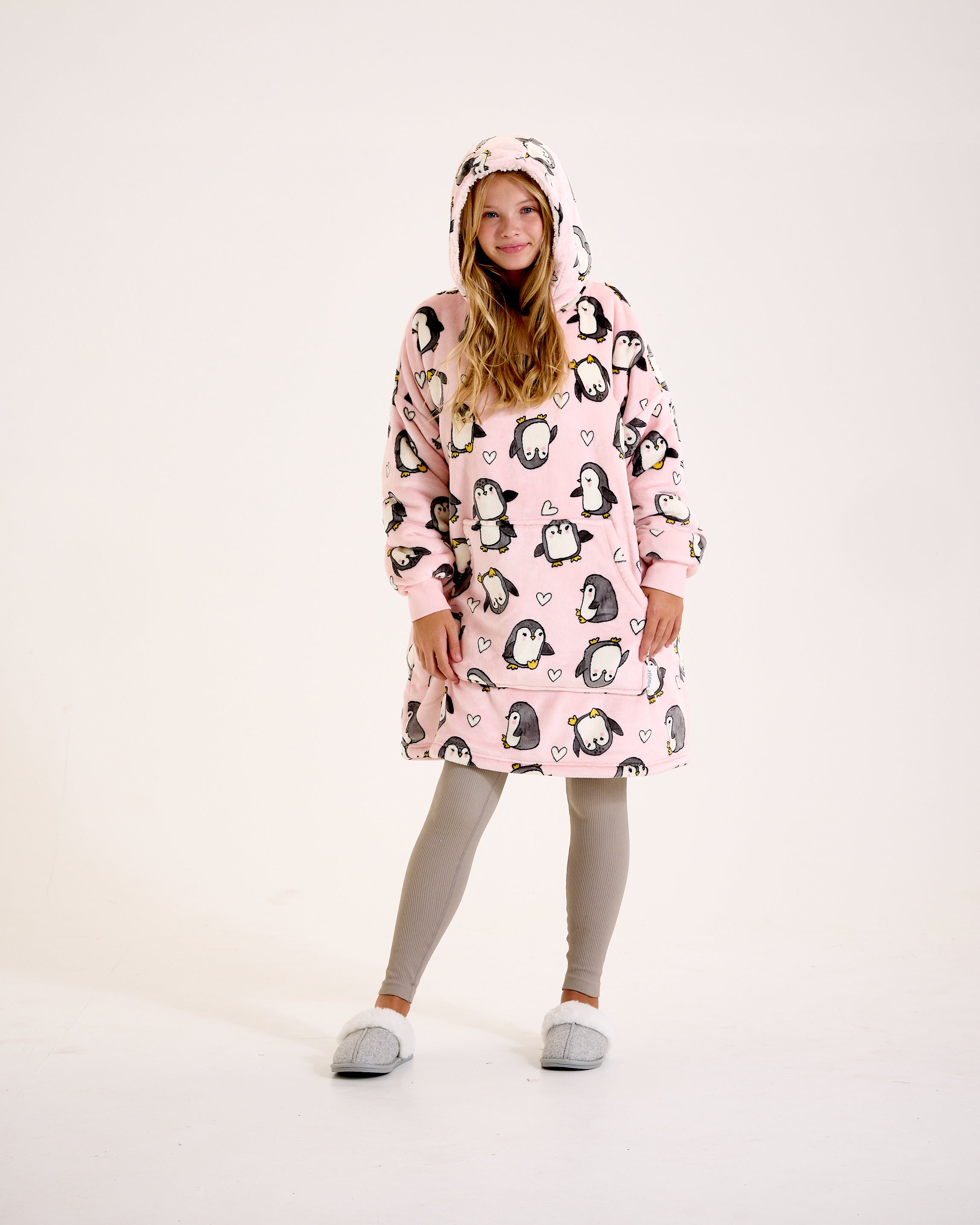 Kids Penguin Hooded Blanket