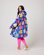 Blue Flower Power Hooded Blanket