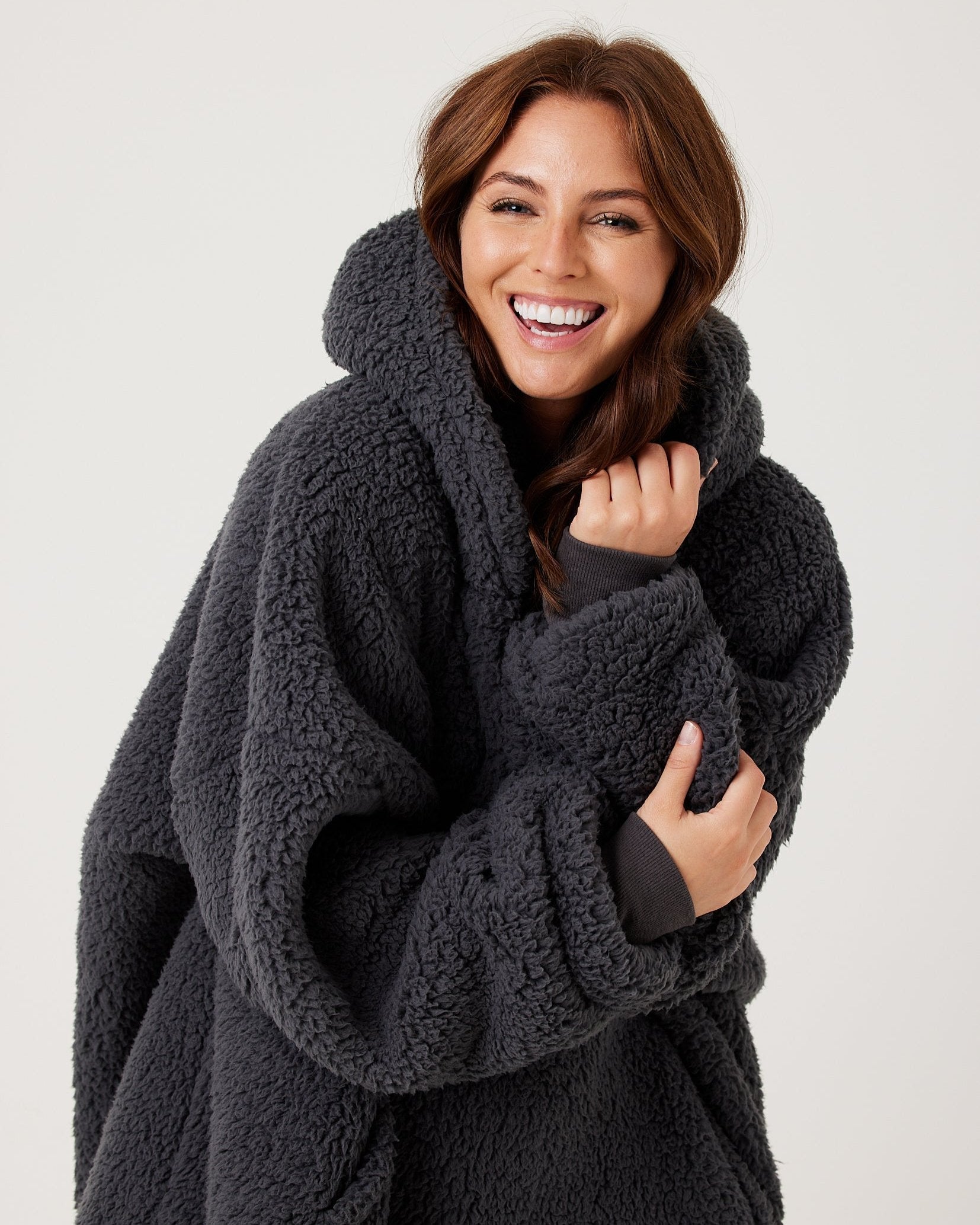 Charcoal Grey Hooded Blanket