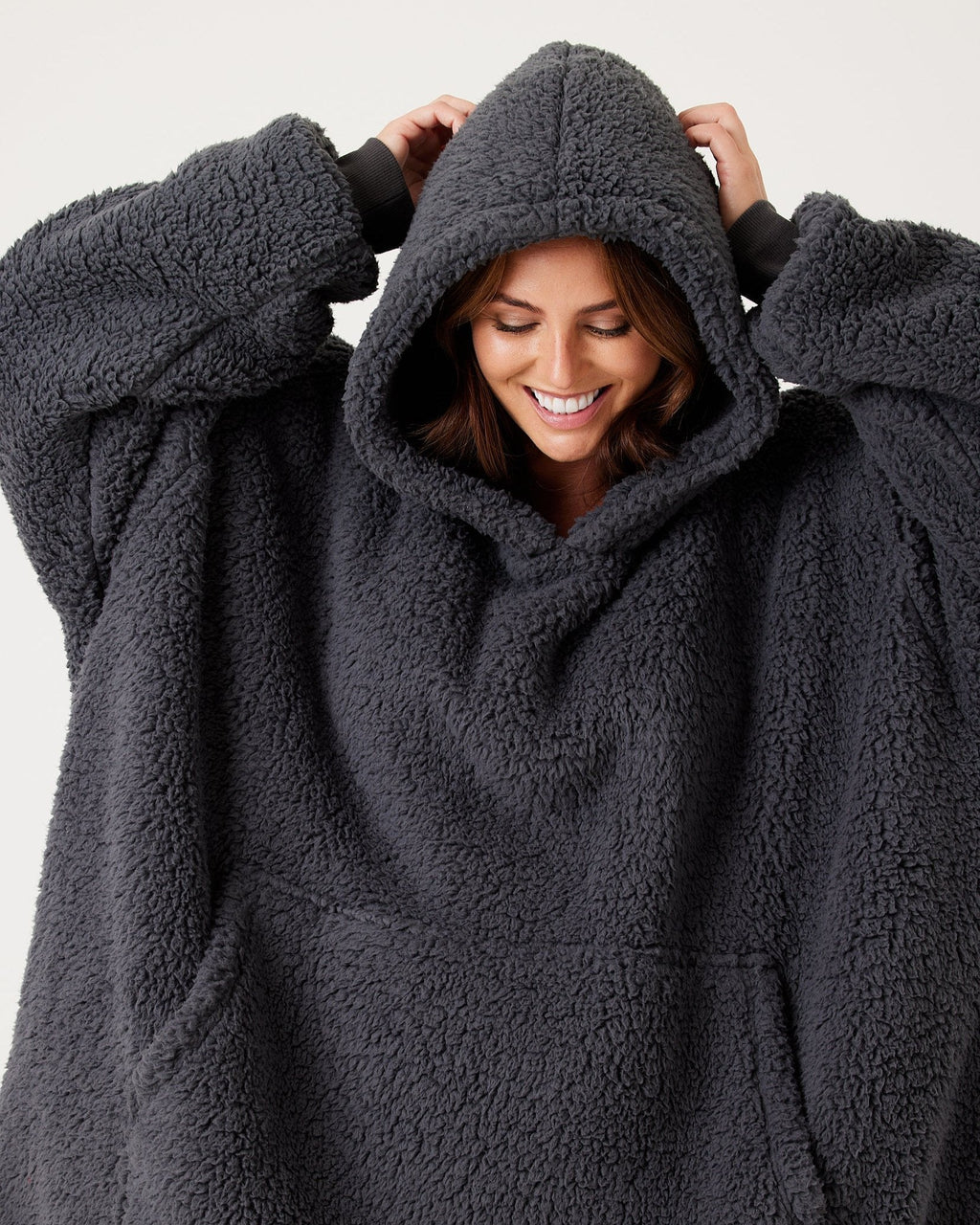 Charcoal Grey Hooded Blanket