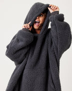 Charcoal Grey Hooded Blanket