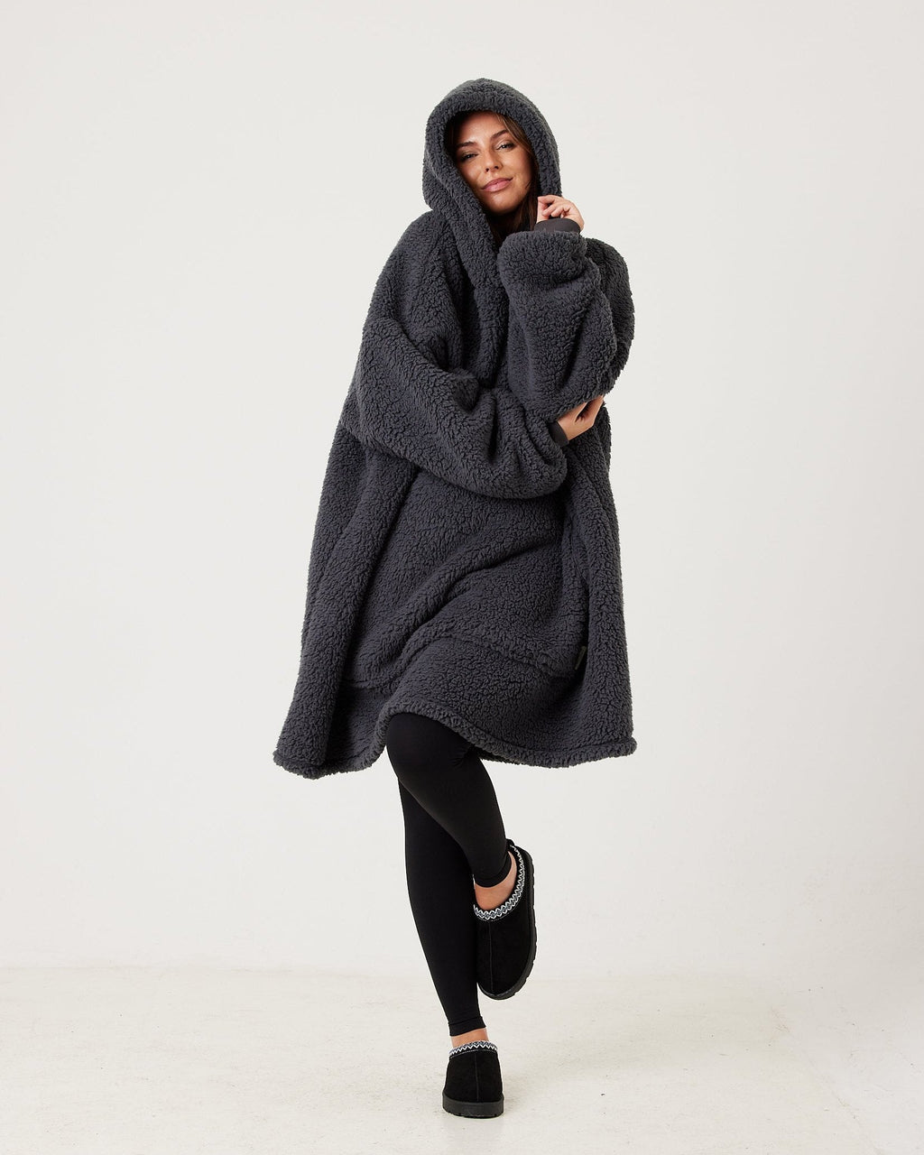 Charcoal Grey Hooded Blanket