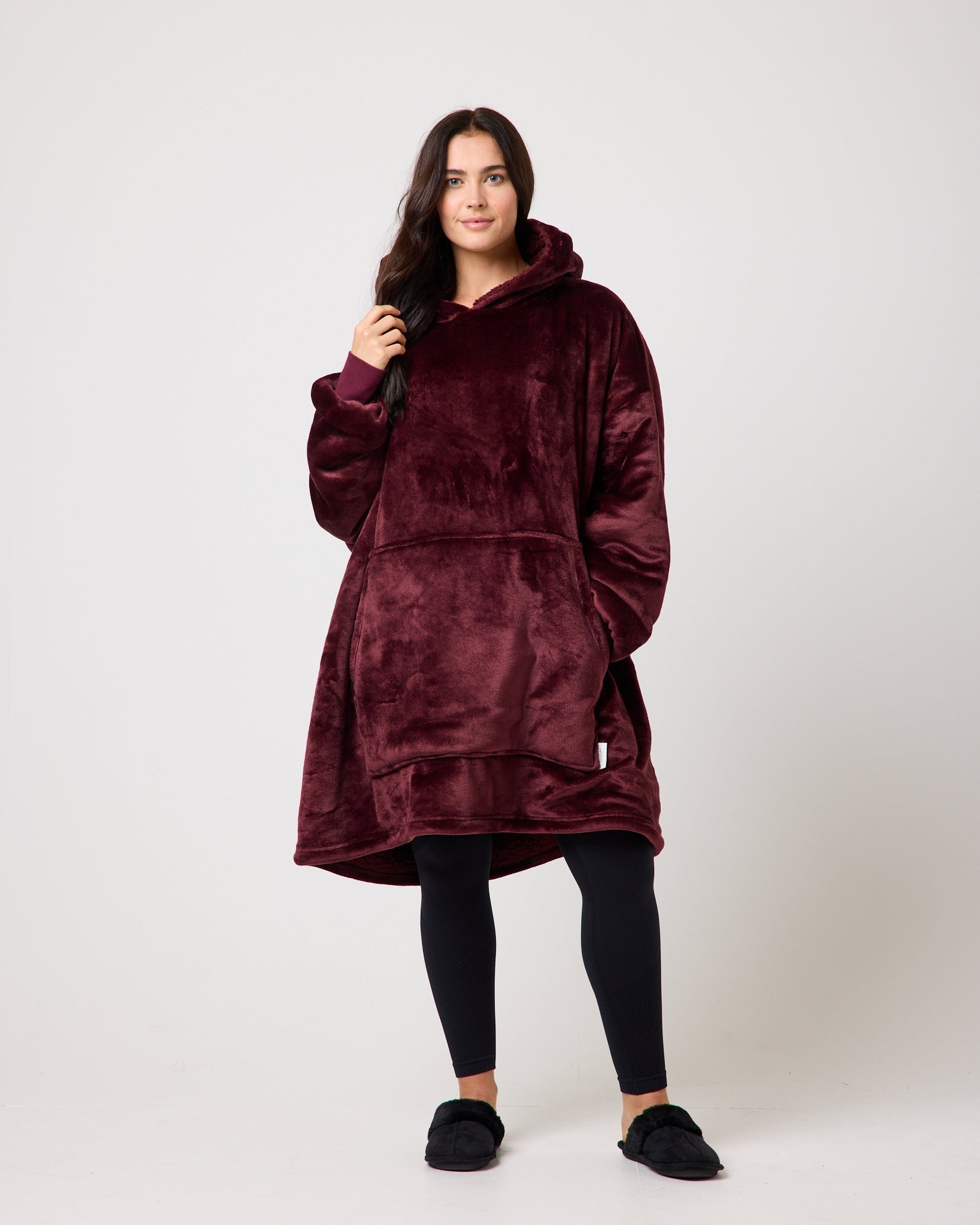 Burgundy Hooded Blanket