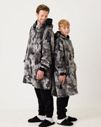 Kids Grey Camo Hooded Blanket