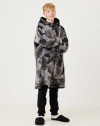 Grey Camo Hooded Blanket