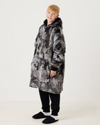 Kids Grey Camo Hooded Blanket
