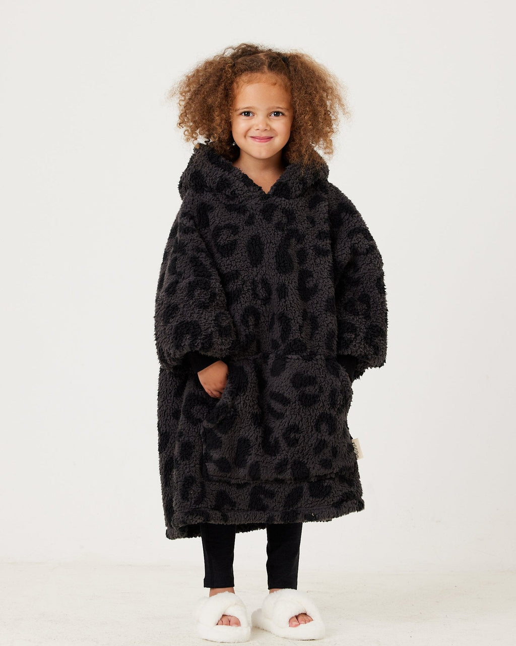 Kids Charcoal Animal Hooded Blanket