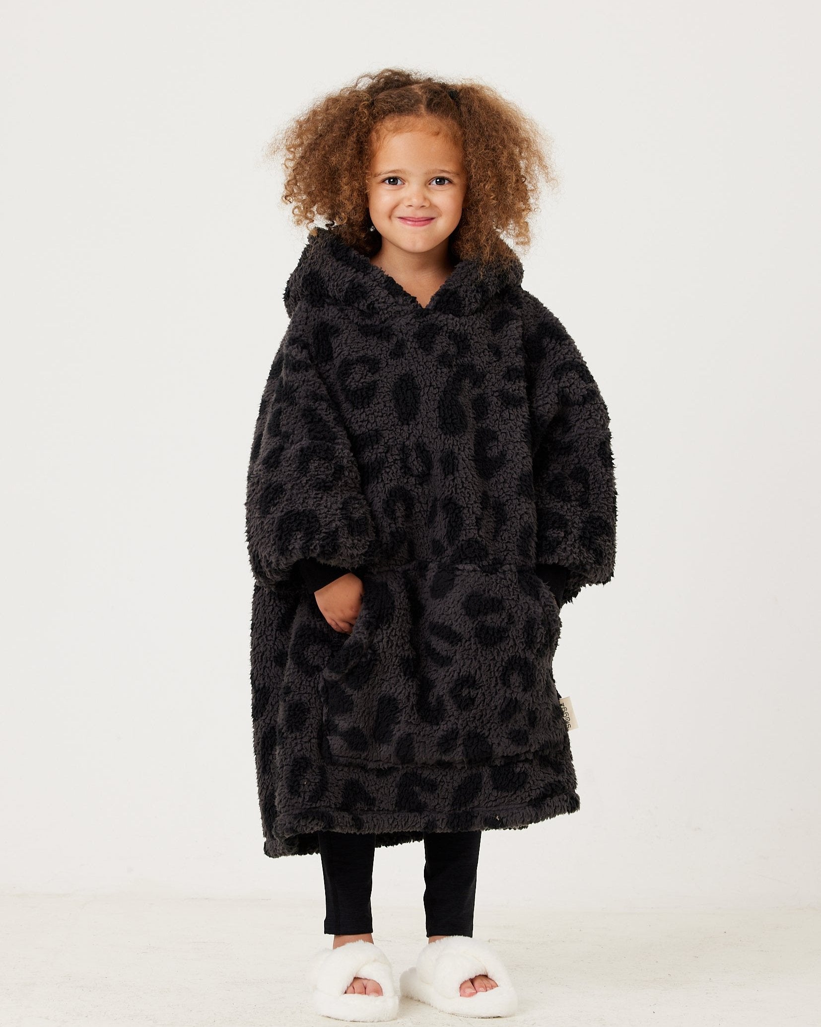 Kids Charcoal Animal Hooded Blanket