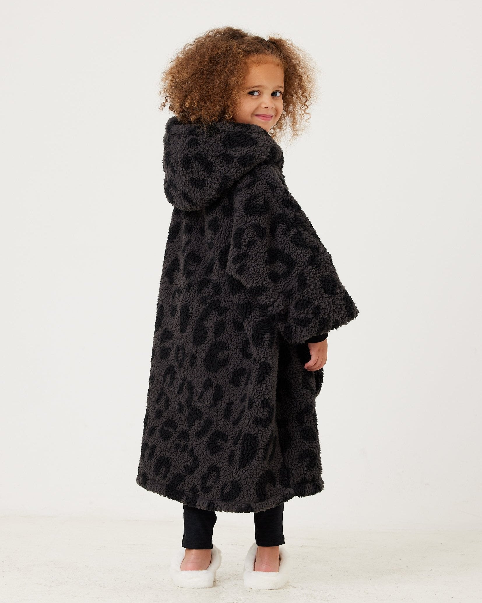 Kids Charcoal Animal Hooded Blanket