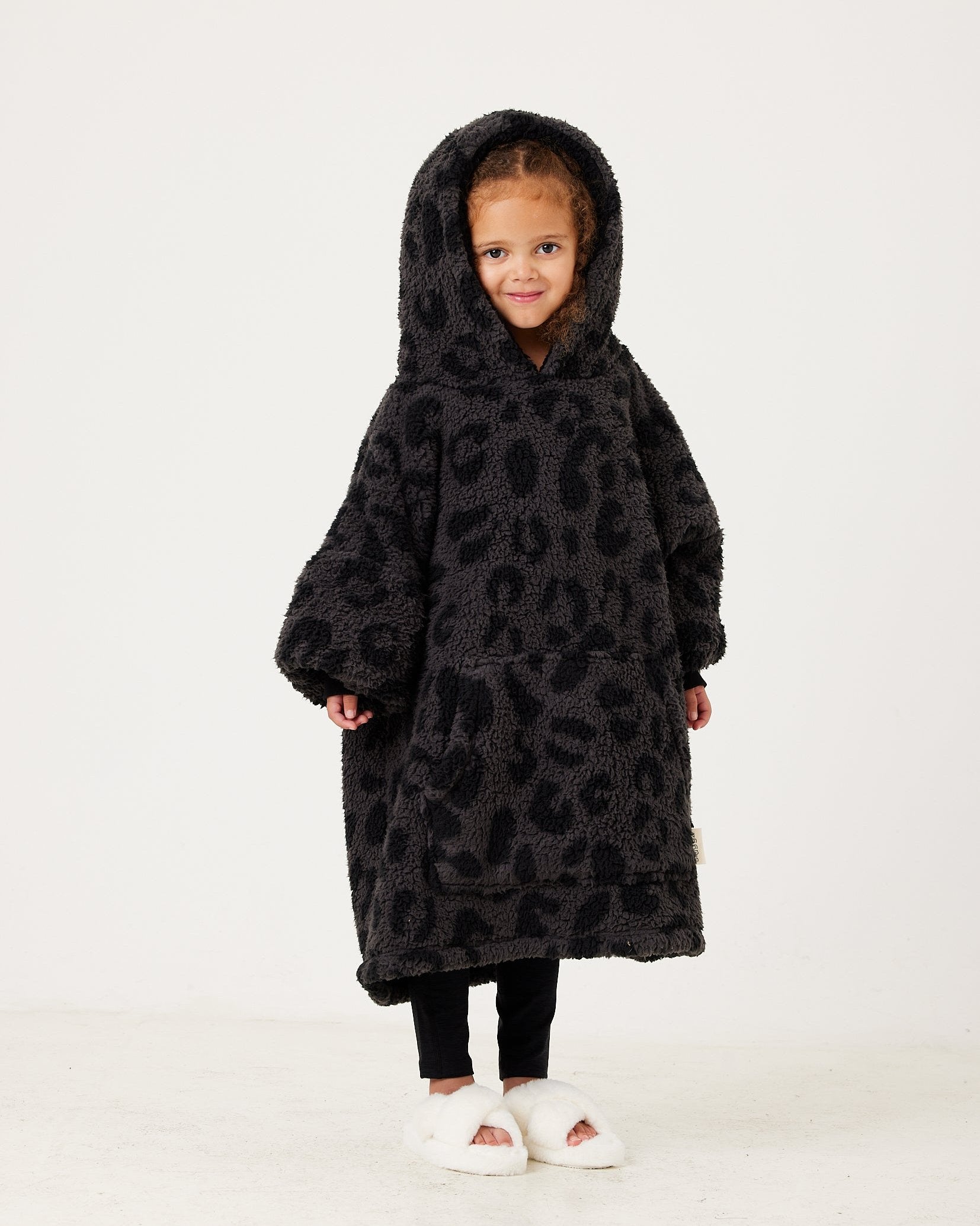 Kids Charcoal Animal Hooded Blanket