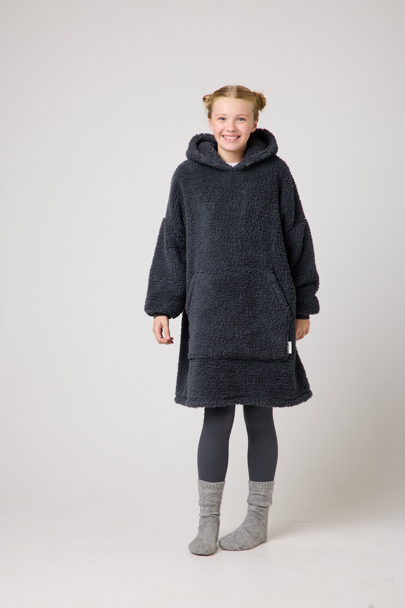 Kids Charcoal Grey Hooded Blanket