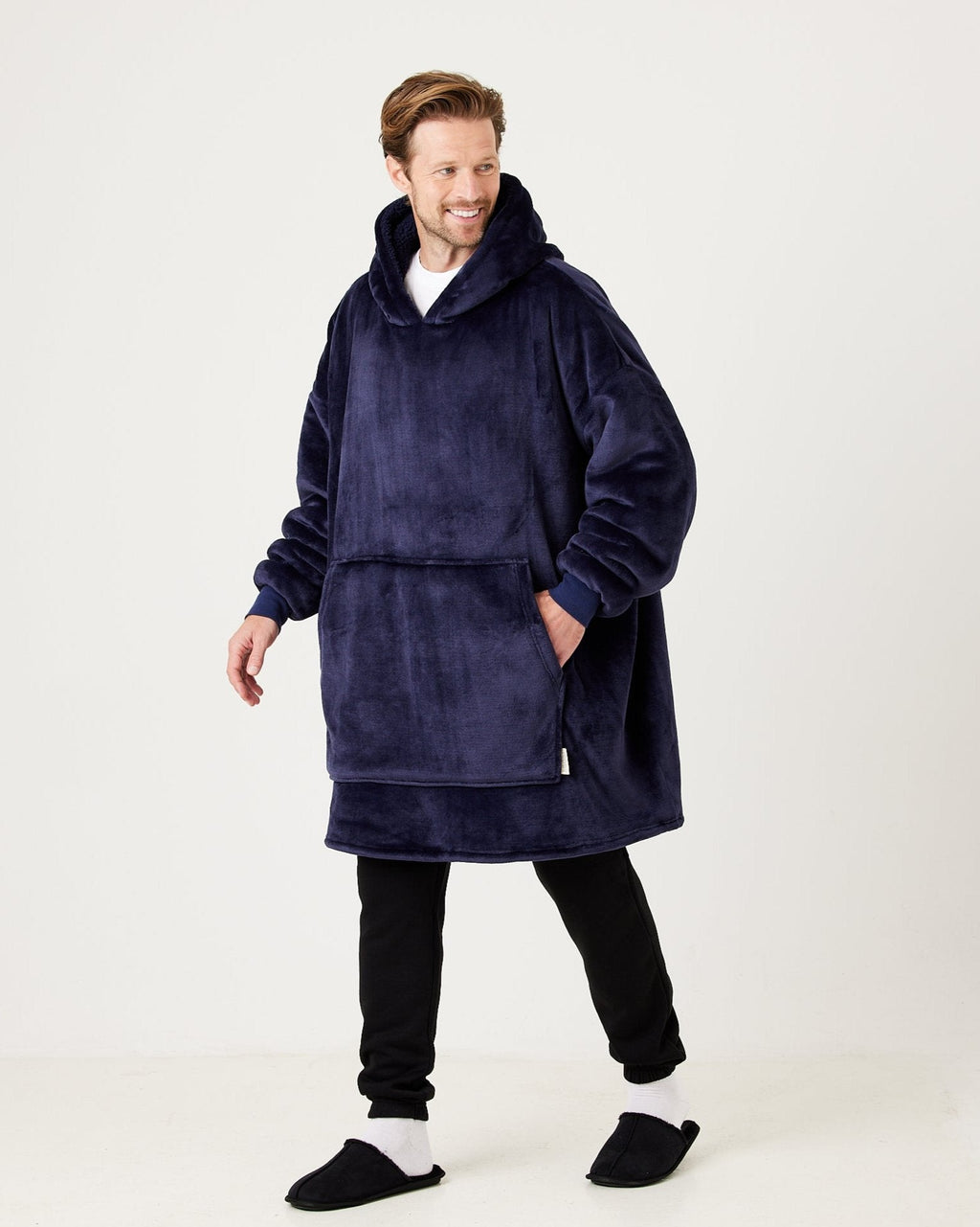 Navy Hooded Blanket
