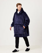 Navy Hooded Blanket