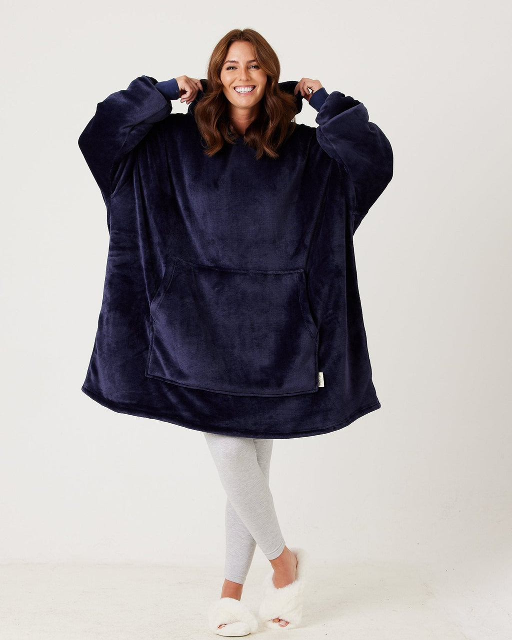 Navy Hooded Blanket