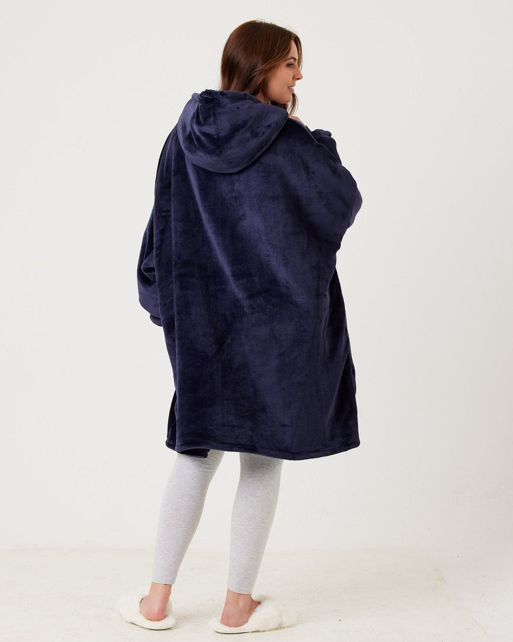 Navy Hooded Blanket