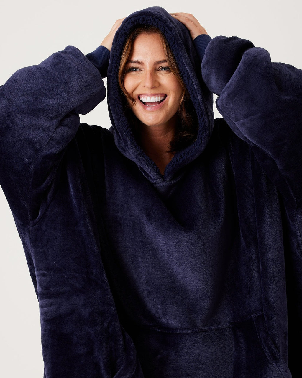 Navy Hooded Blanket