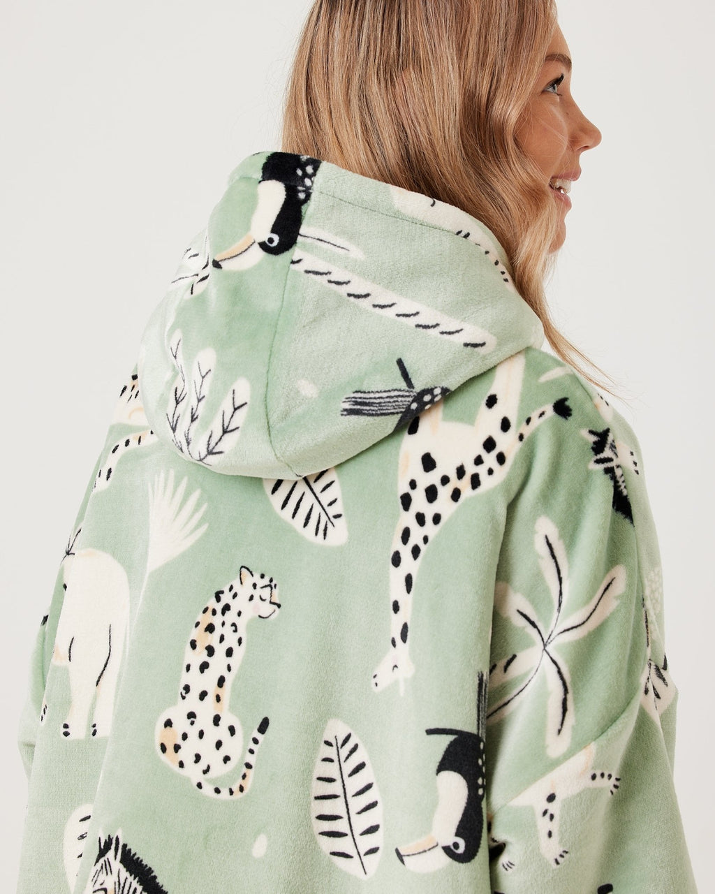 Kids Safari Animal Hooded Blanket