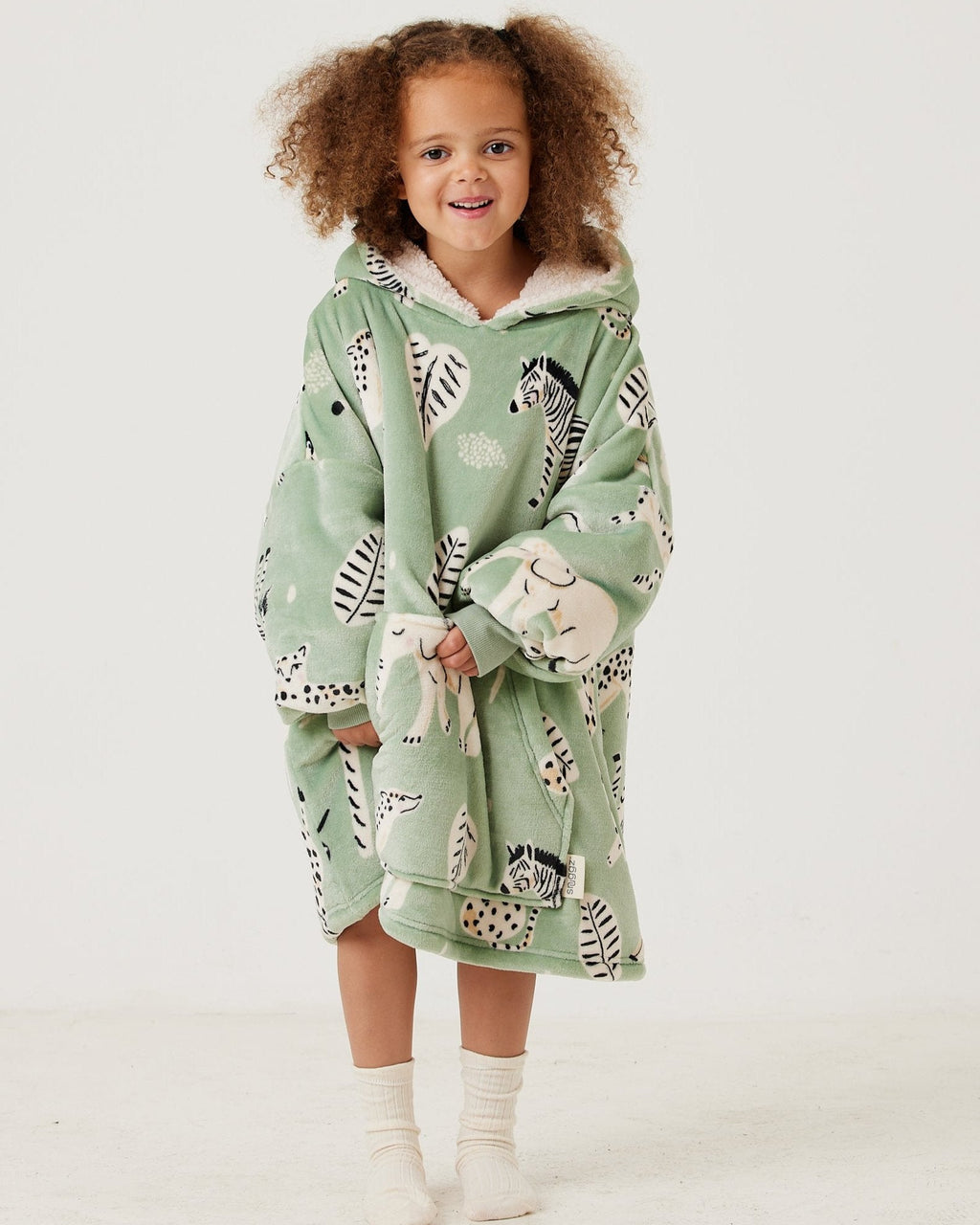 Kids Safari Animal Hooded Blanket