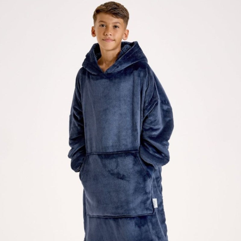Navy Hooded Blanket